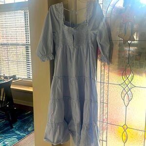 New with tags - Crown and Ivy light blue and white seersucker dress size XL